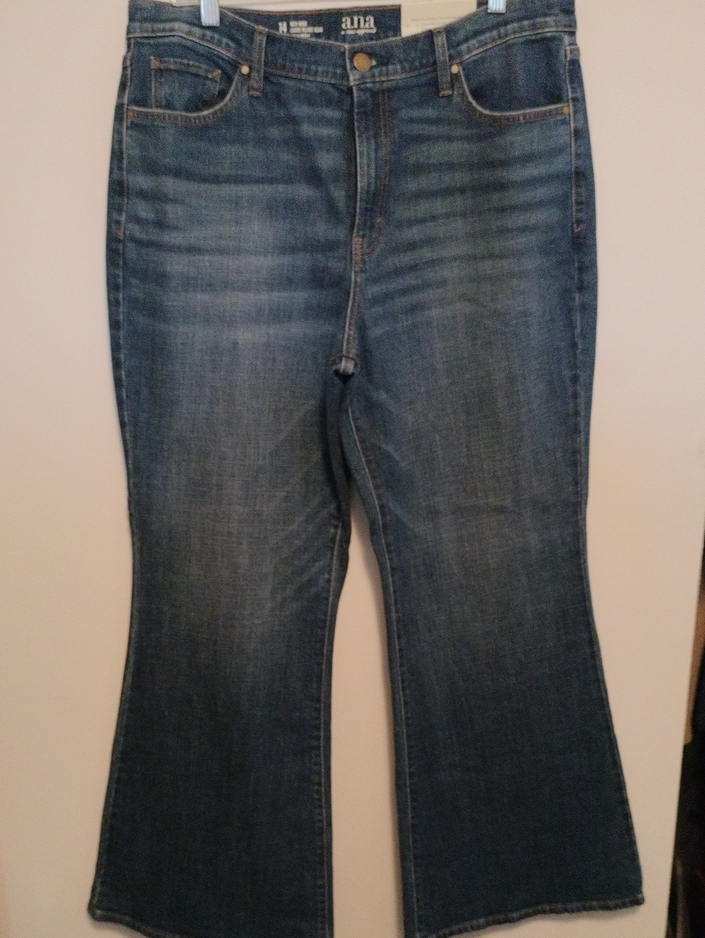 a.n.a Dark Wash Flare Jeans - Blue